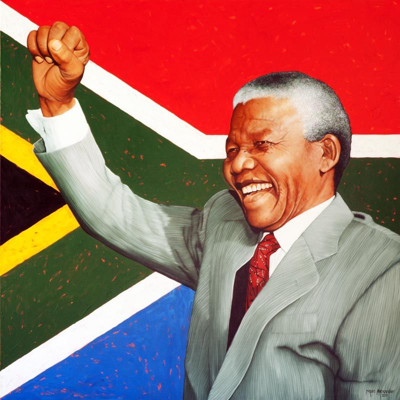 South African Flag Nelson Mandela