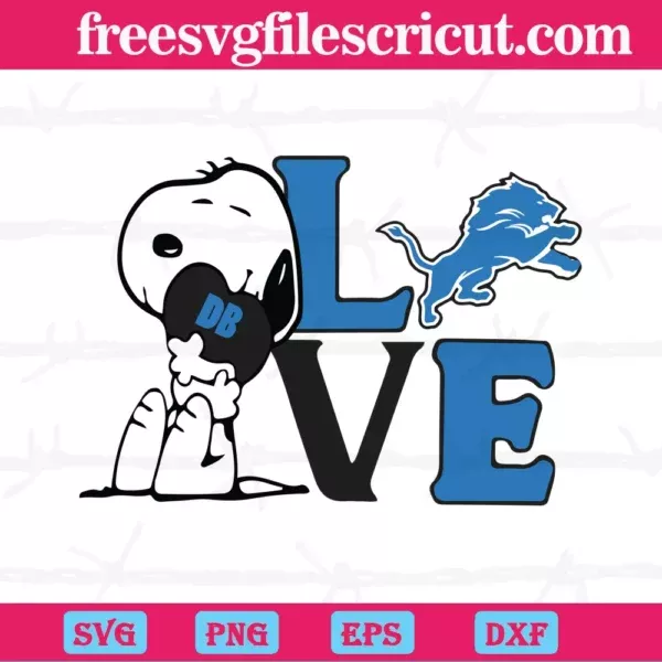 Snoopy Love Detroit Lions, Cutting File Svg - free svg files for cricut