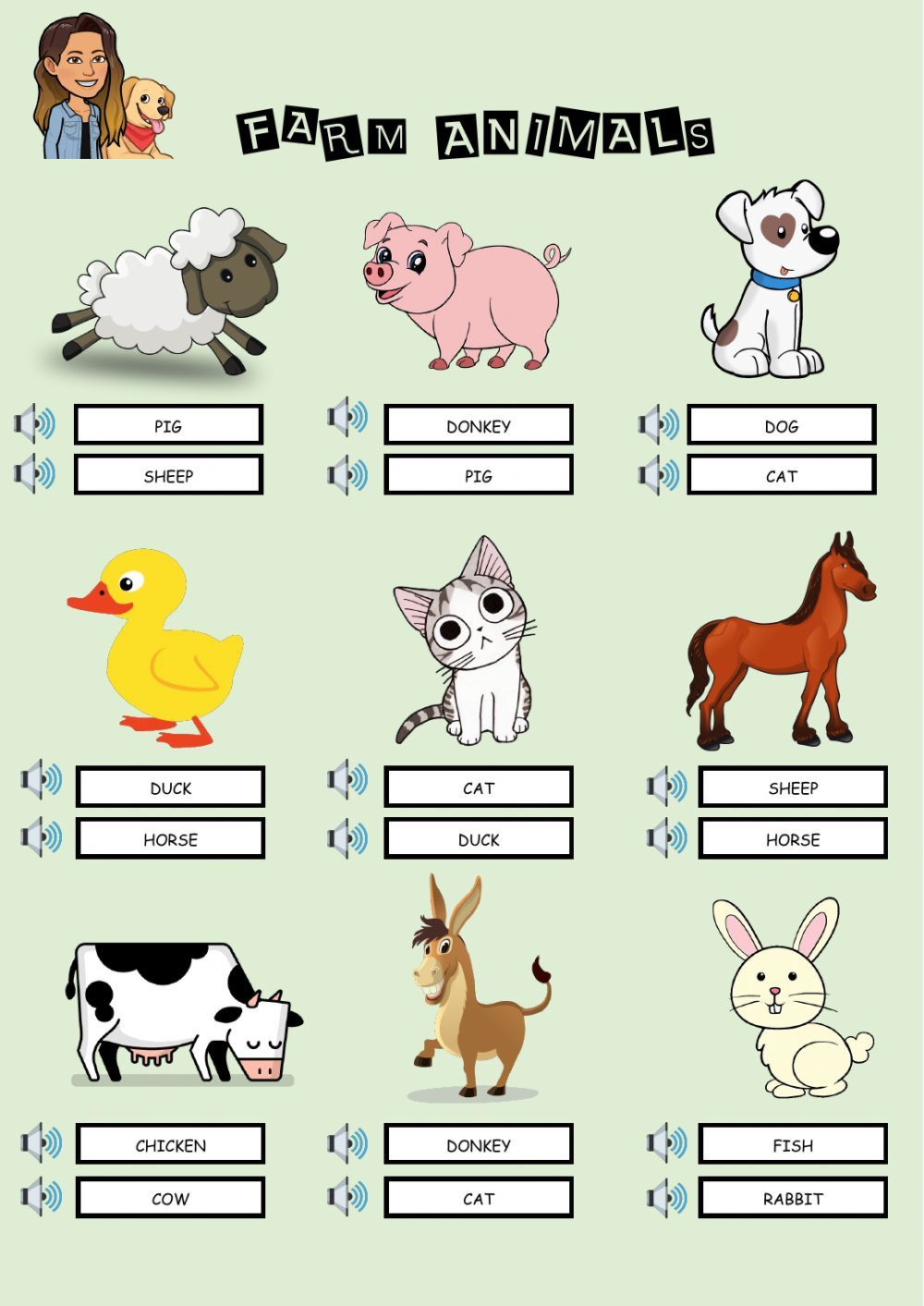 Farm Animals online exercise for 3º Infantil Farm Animals Preschool ...