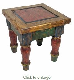 Old Mexico Painted Wood End Table Mexican Furniture Rustic Furniture Mexican Painted Furniture [ 260 x 240 Pixel ]