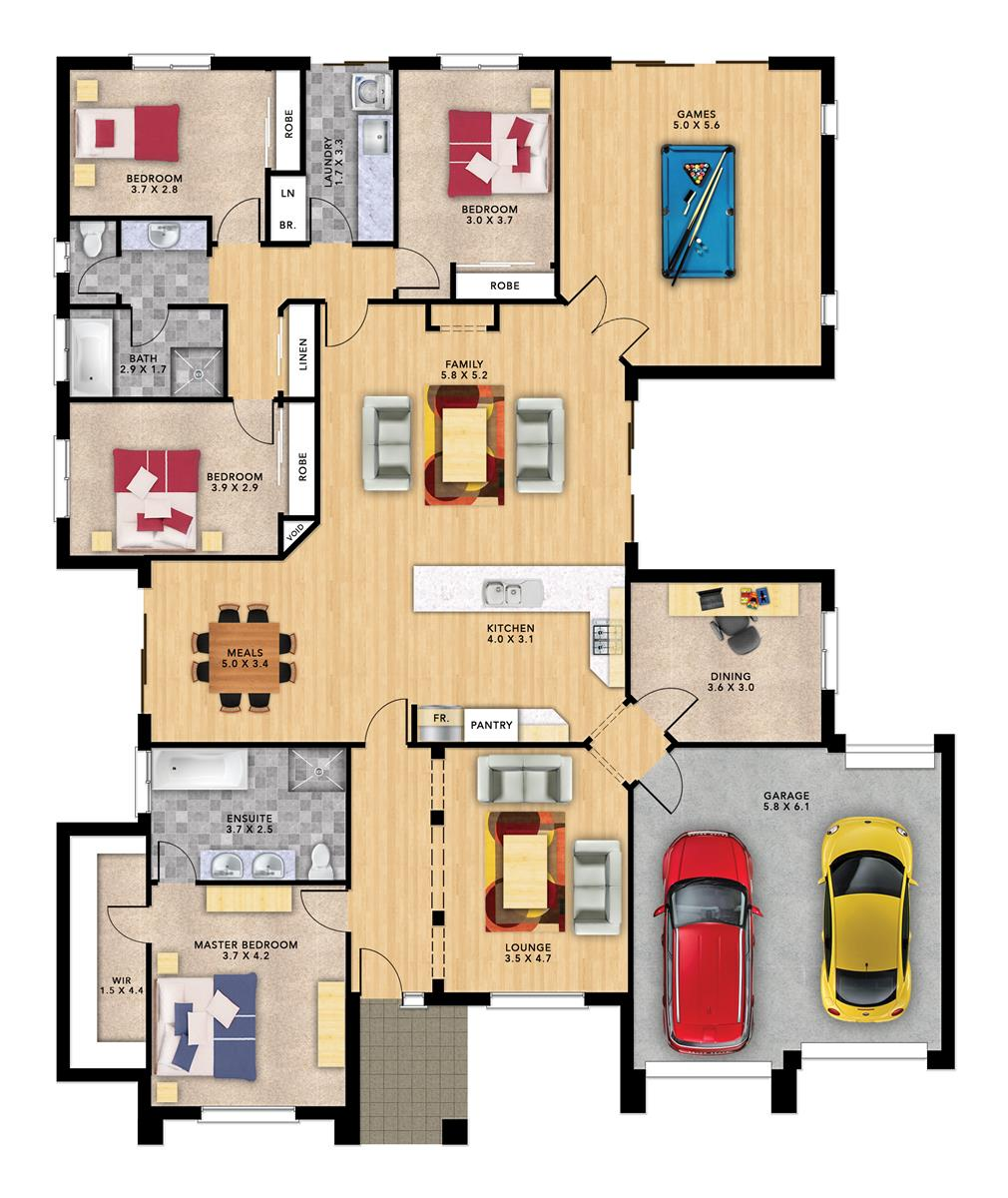 Florence 5 (239) | Format Homes | Building plans house, Single storey ...