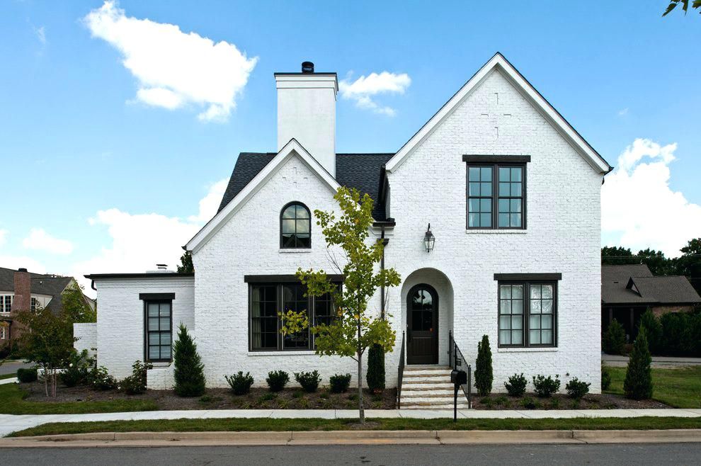 Looks familiar! White brick houses, House paint exterior