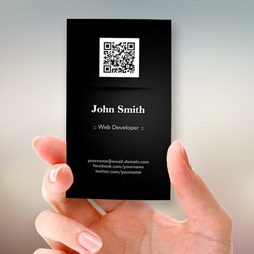 Web Developer Elegant Black QR Code Business Card Templates Qr code