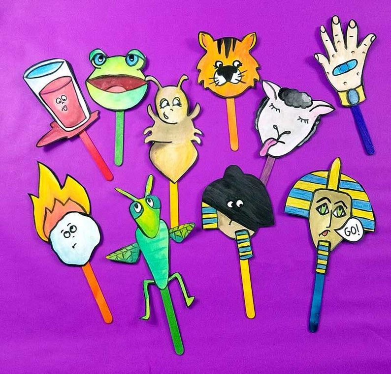 10 Plagues Finger Puppets Printable