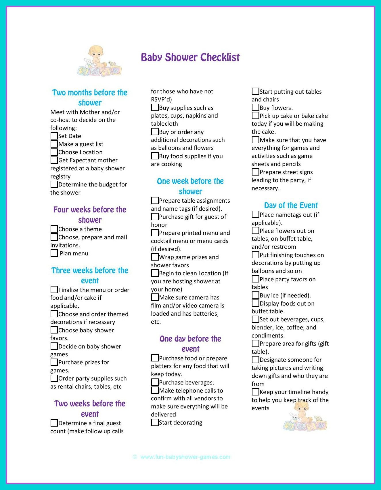 Complete Baby Shower Planning Guide Baby shower planner, Baby shower