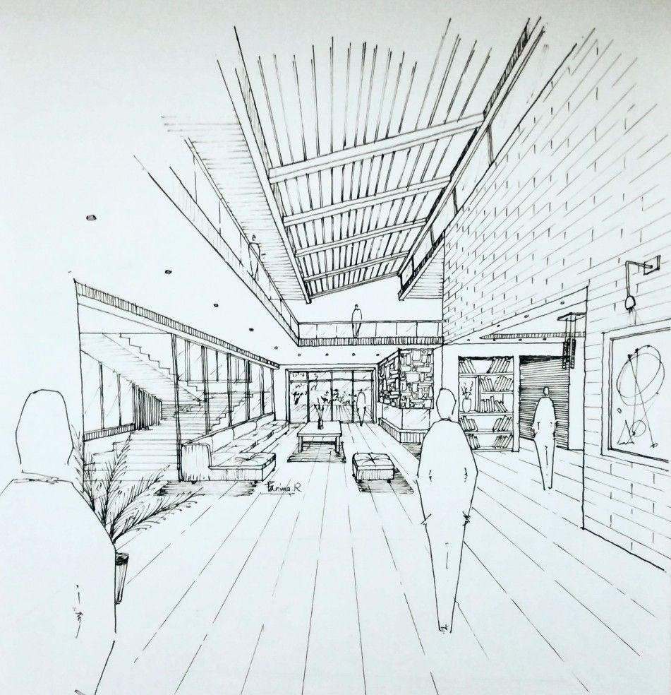 One Point Perspective Room, 1 Point Perspective Drawing, Perspective ...