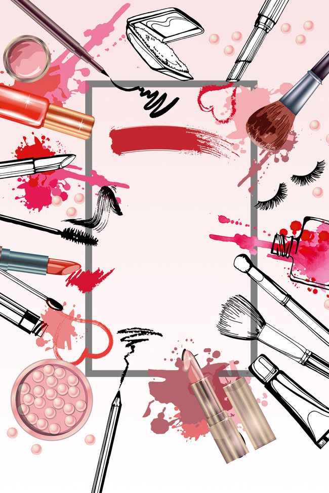 Beauty Cosmetics Poster Background | Makeup illustration, Beauty ...