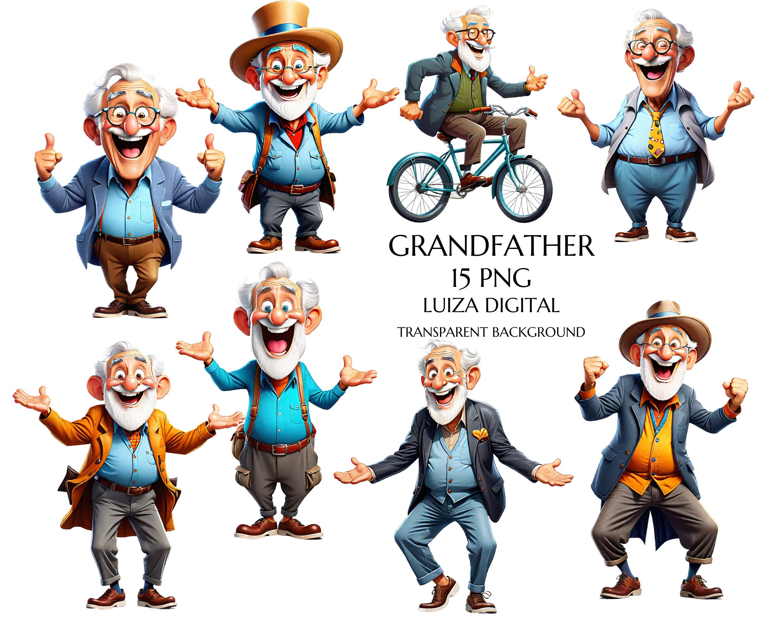 Funny Old Man Clipart PNG, Funny Grumpy Old Man, Happy Man Clipart ...