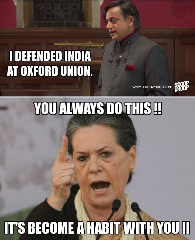 Latest Sonia Gandhi And Shashi Tharoor Funny Memes And Jokes To Make