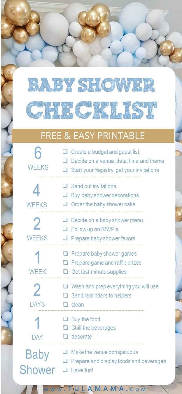 The Only Baby Shower Checklist You Will Need! in 2020 Baby shower