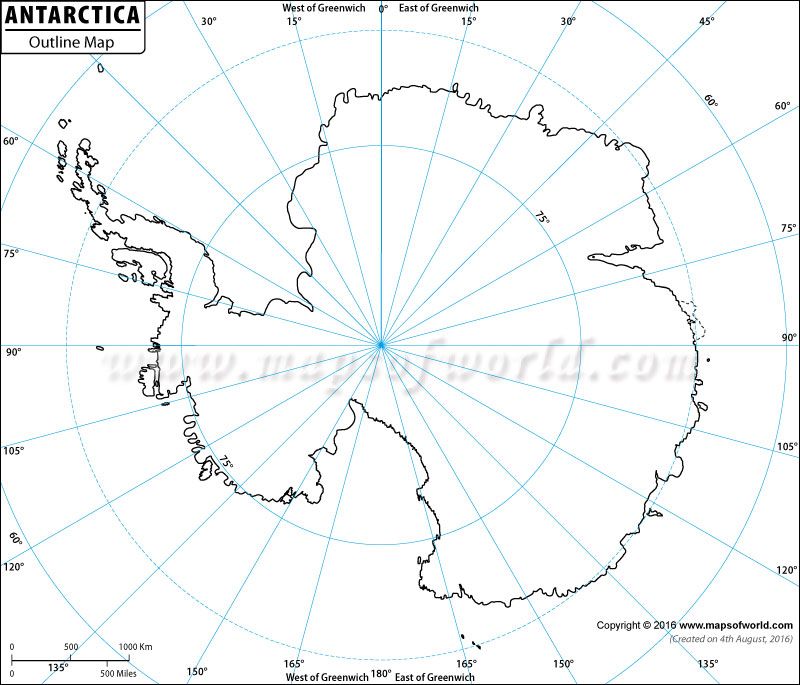 Blank Outline Map Antarctica