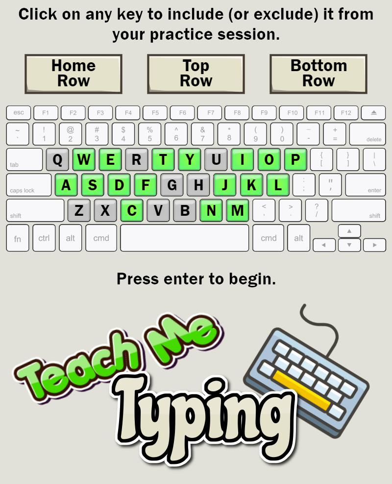 Beginner Typing Practice Sheets