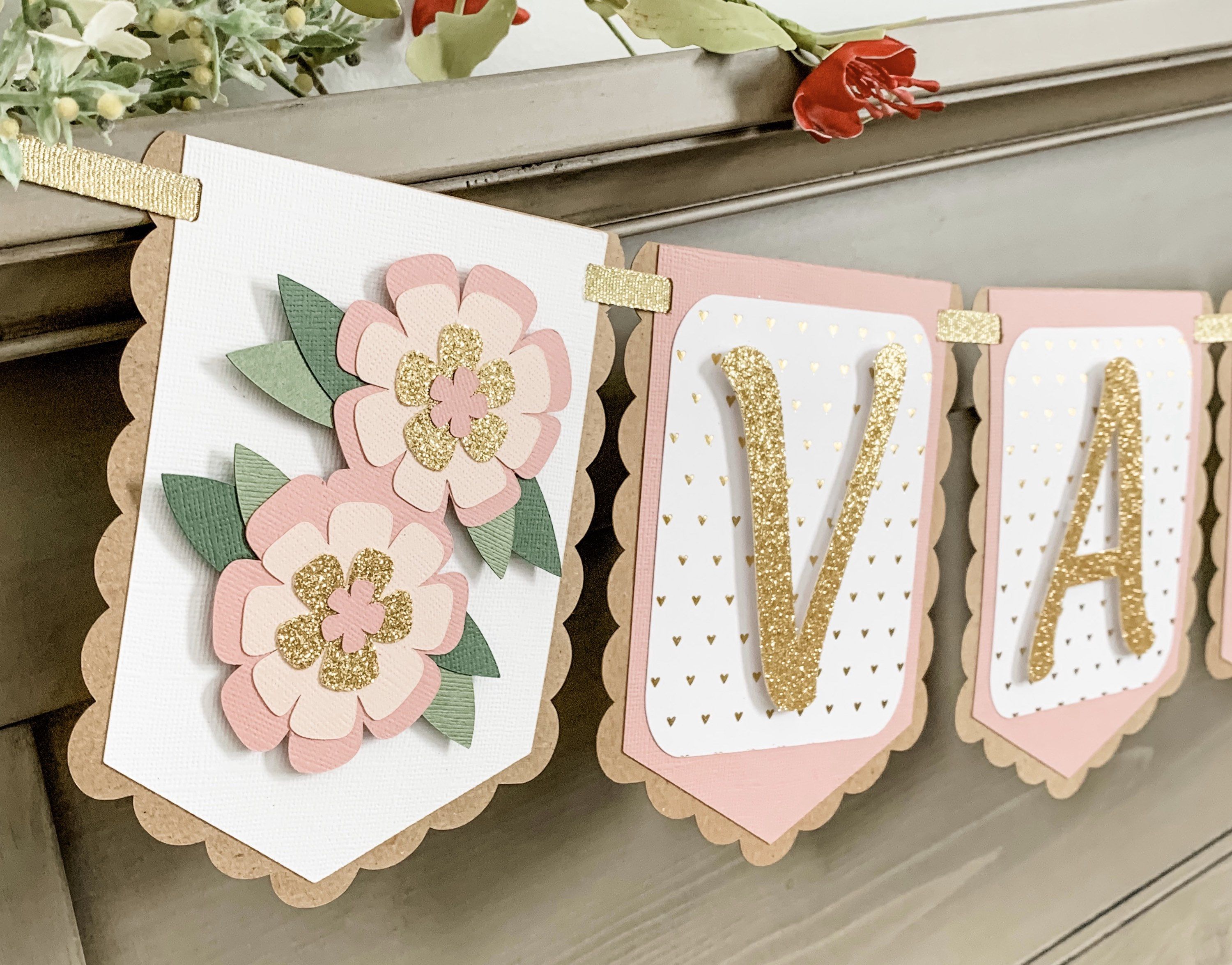 Personalized Floral Baby Name Banner for a Memorable Baby Shower