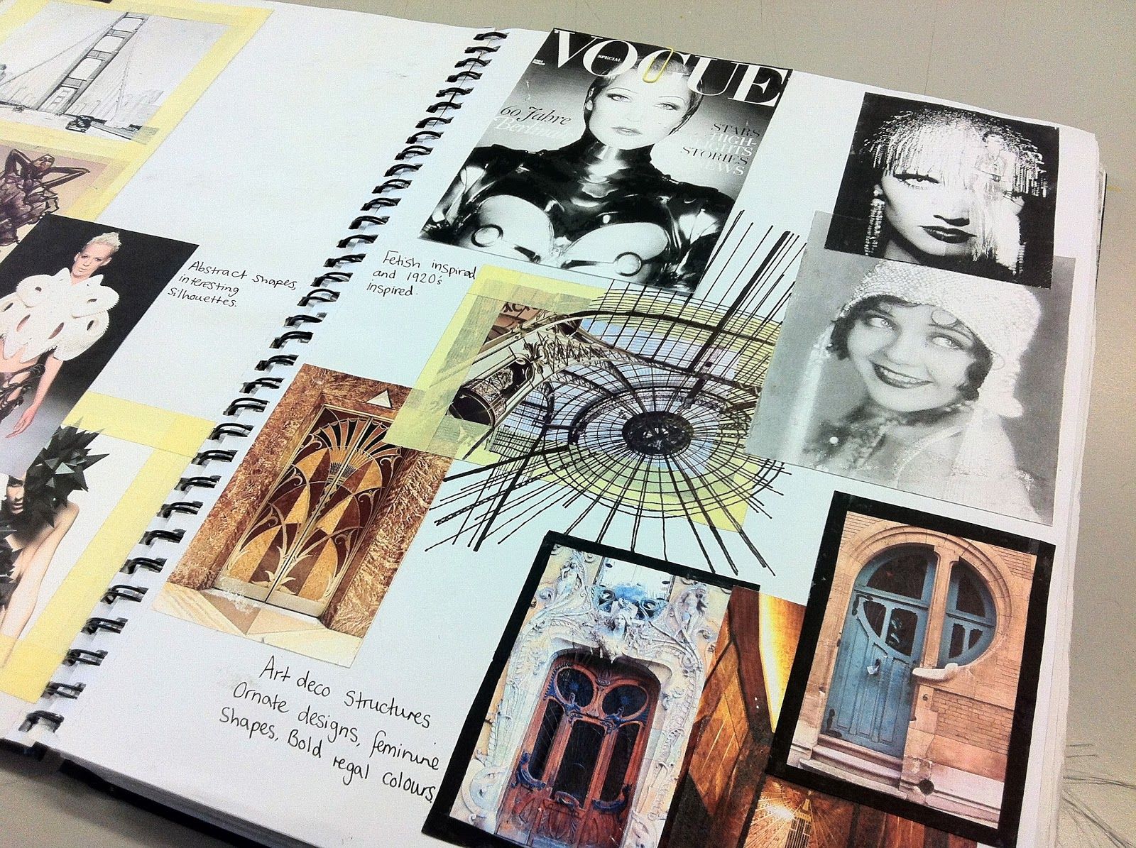 Fashion Design Sketchbook - art deco inspirations from buildings and