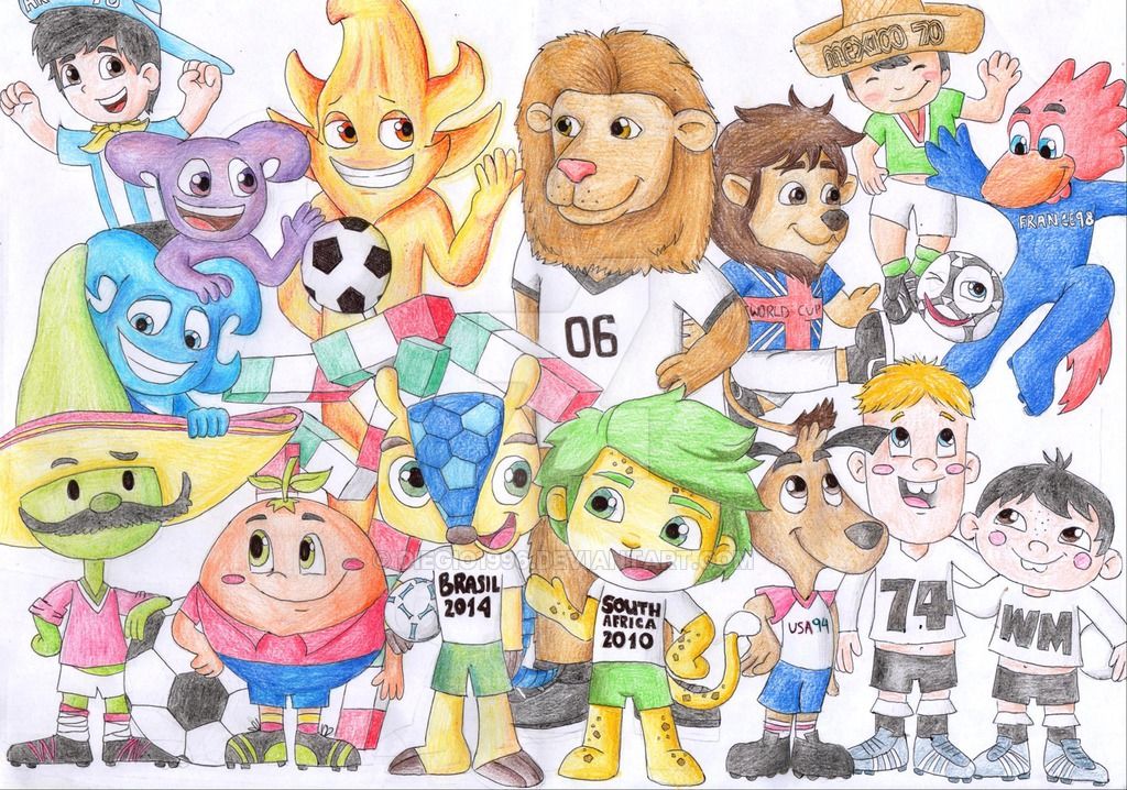 All World Cup Mascots by diegio1996 on DeviantArt World cup, Mascot