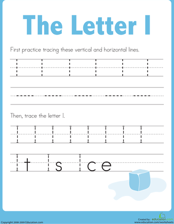 Practice Tracing the Letter I | Worksheet | Education.com | Letter t ...