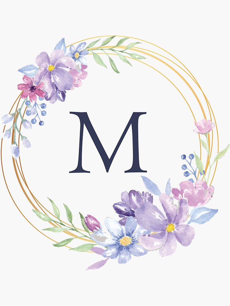 Monogram m spring floral circle sticker by floralmonogram – Artofit