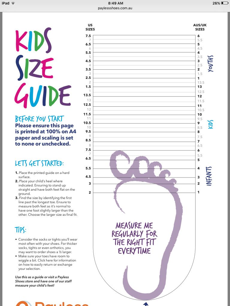 Shoe Measurement Chart Printable - Printable Blank World