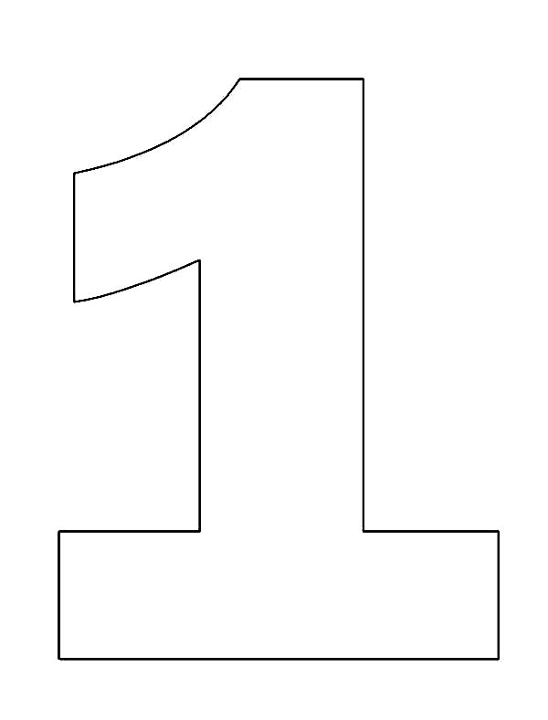 Picture of Number One Coloring Page - NetArt | Free printable numbers ...