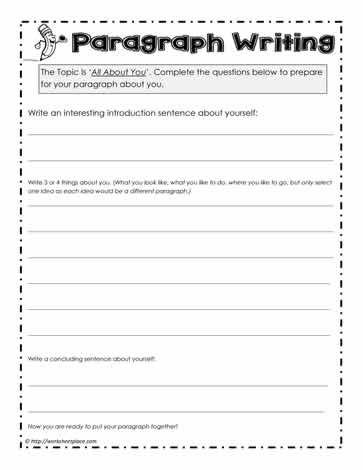 Paragraph Writing Practice Sheets