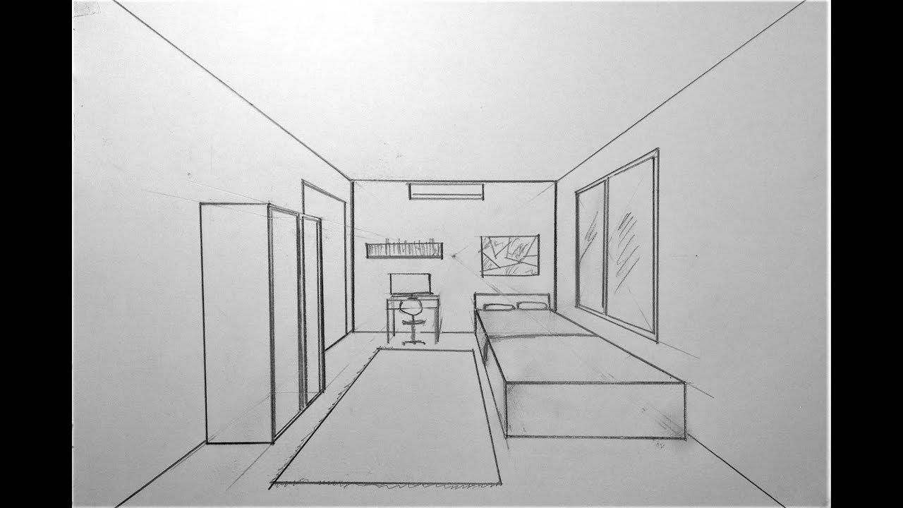 Draw A Room Using One Point Perspective ~ Drawing A Living Room In One ...