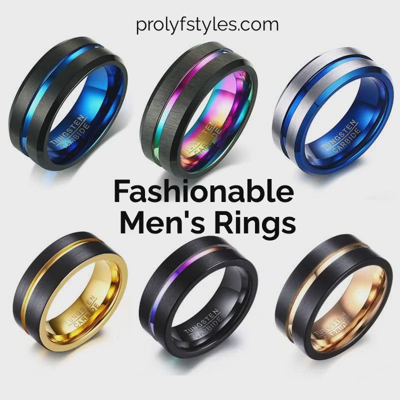 Our tungsten carbide rings are the perfect alternative wedding ring to accentuate your personality. Men's Tungsten Fashion Rings are perfect men's wedding rings and classy for single men's fashion rings. These stylish men's rings are must-haves for men's jewelry collection. Men's trendy fashion Accessories, Men's stylish fashion accessories, Trendy men's jewelry.