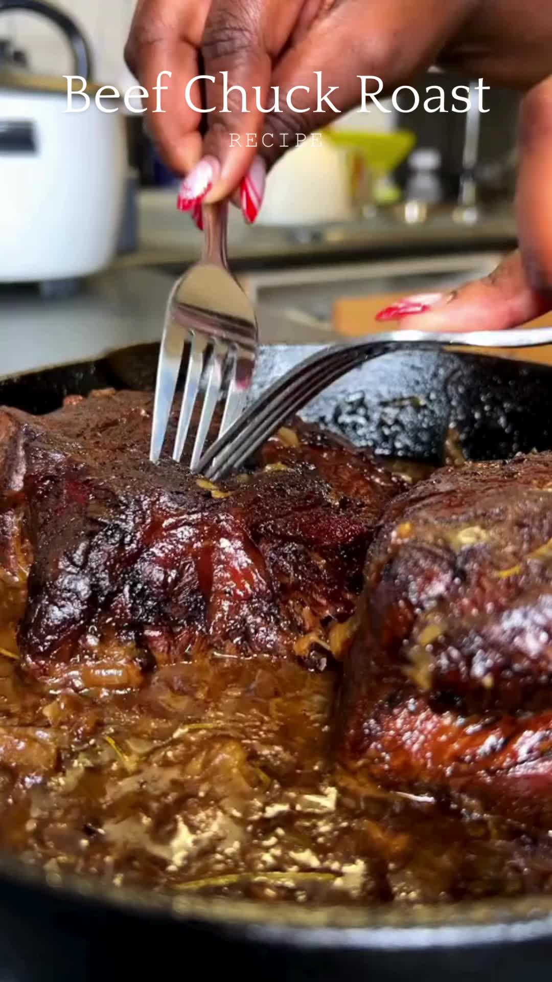 This may contain: a person is cooking some meat in a skillet