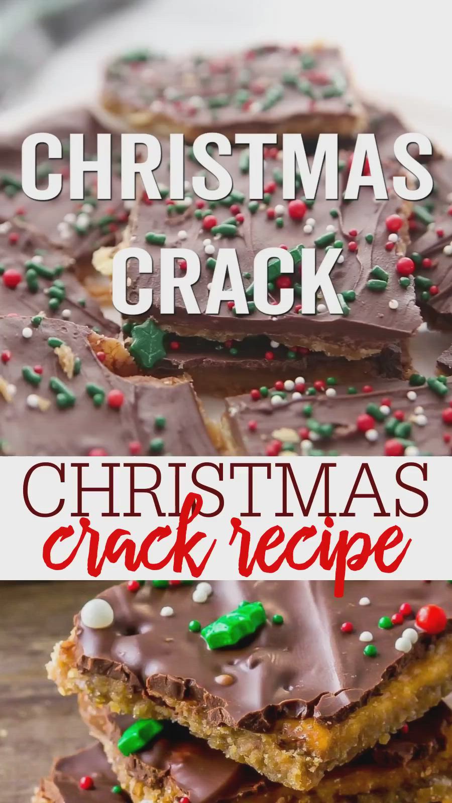 This contains: Christmas Crack video pin