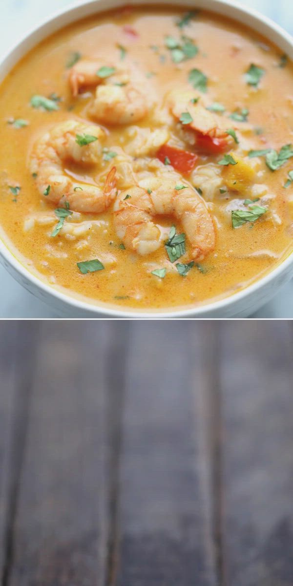 This contains: EASY THAI SHRIMP SOUP, comfort food, soup recipes