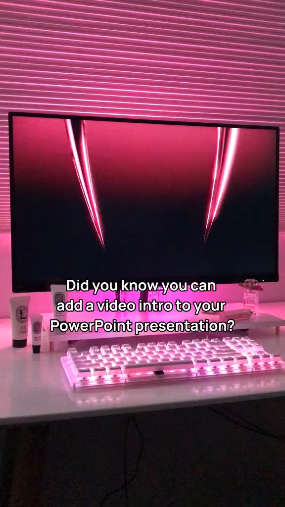 This may contain: a computer screen with the words did you know you can add a video into your powerpoint presentation?