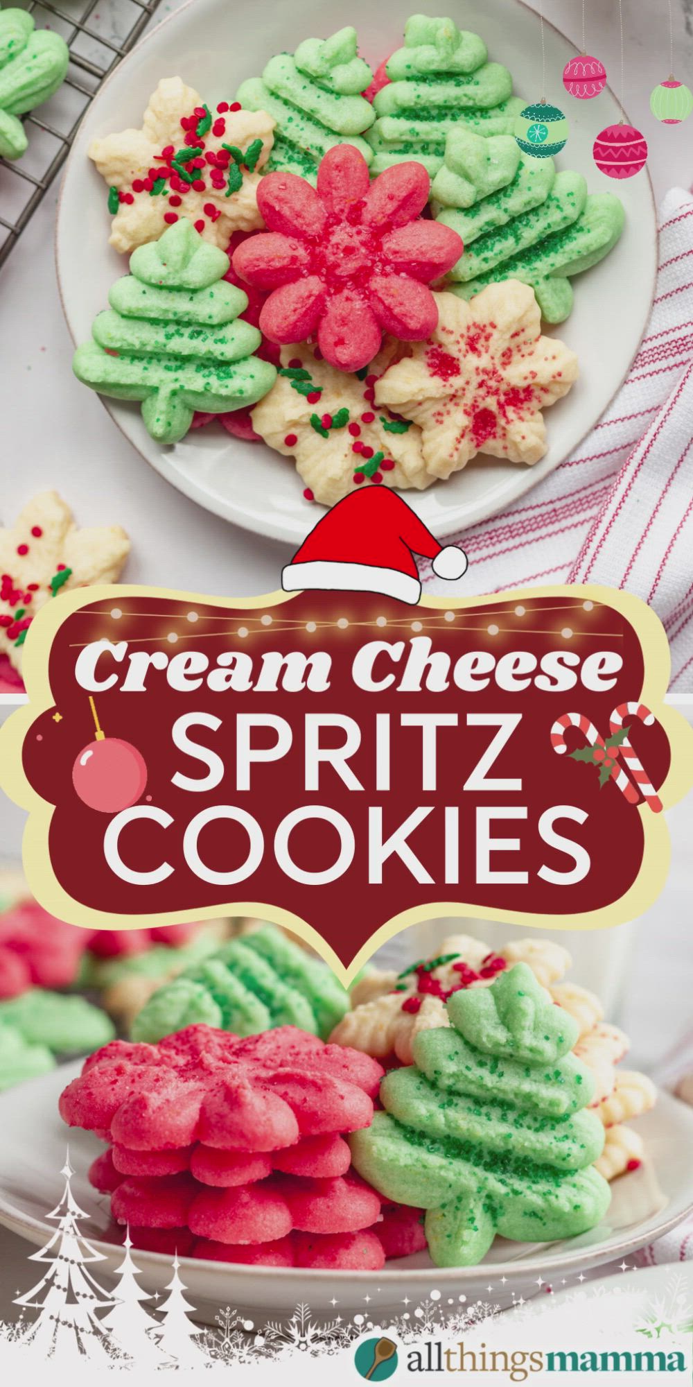 This contains: Cream Cheese Spritz Cookies animated collage graphic