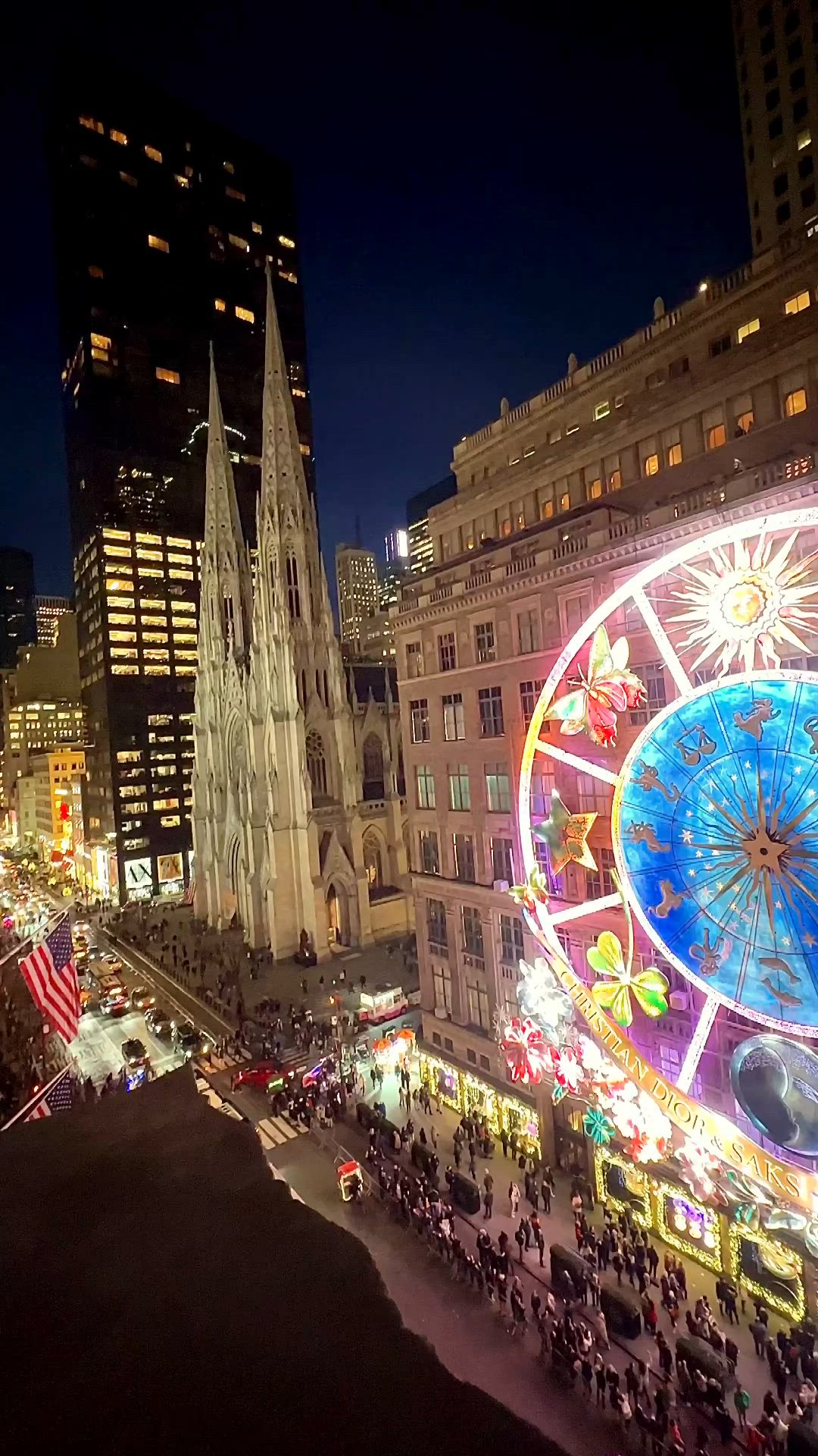 This may contain: an overhead view of a ferris wheel with the caption, with a dazzling light show called the carousel of dreams