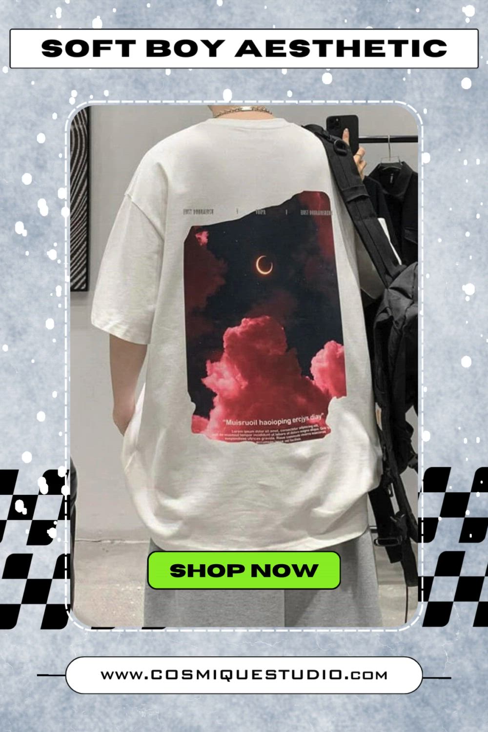 This contains an image of: Oversize Aesthetic Sky Tee