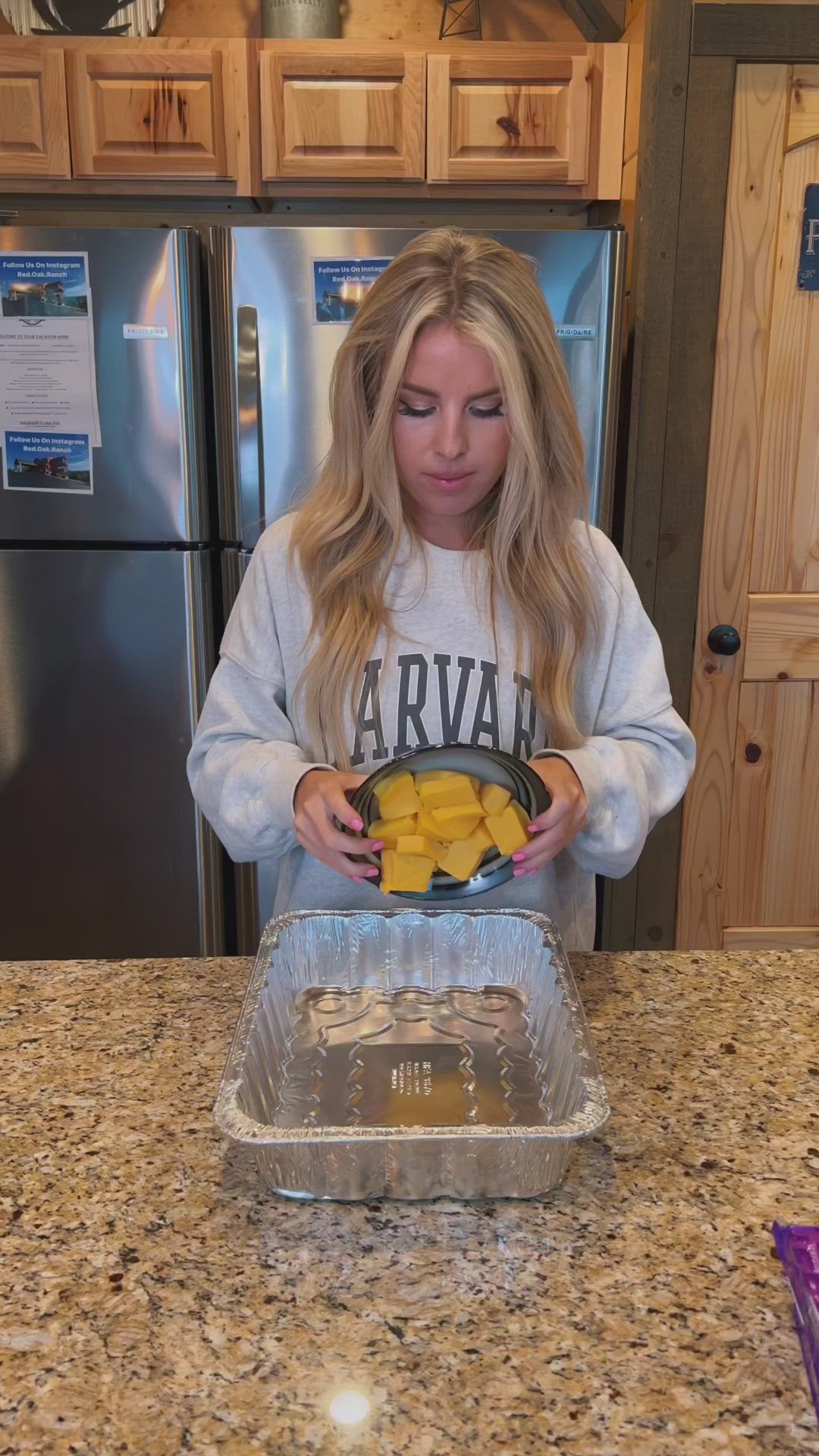 This may contain: a tray filled with food sitting on top of a grill