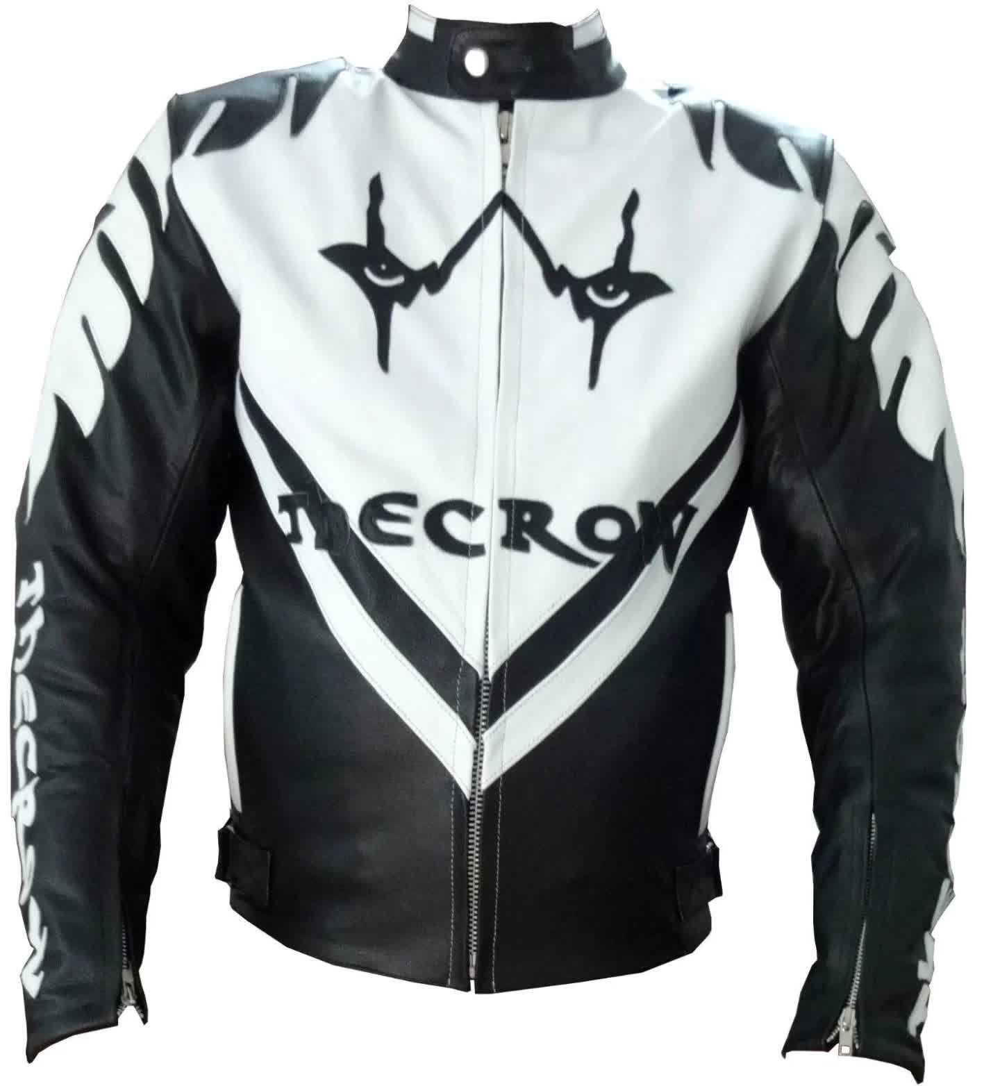 This contains: Mens The Crow Leather Motrcycle Jacket