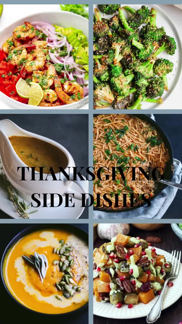 This may contain: four different pictures with the words dairy - free keto thanksgiving side dishes