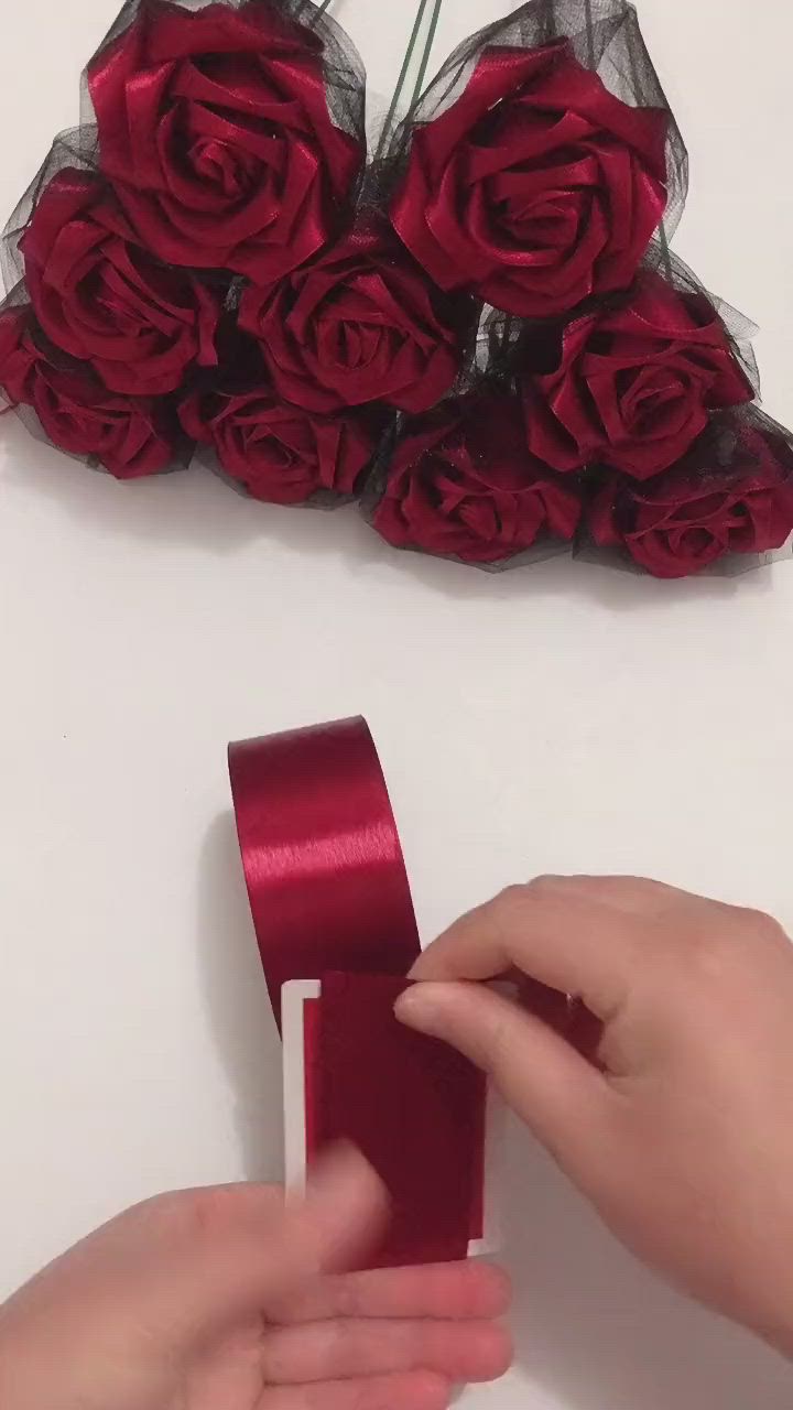 This may contain: two red roses are placed next to each other