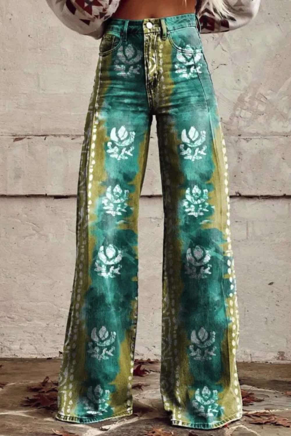 Introducing our Women's Vintage Print Casual Wide Leg Pants. Embrace retro-chic with these stylish pants featuring a vintage-inspired print. Their wide-leg design offers both comfort and sophistication for casual outings. Elevate your wardrobe with a touch of nostalgic charm.