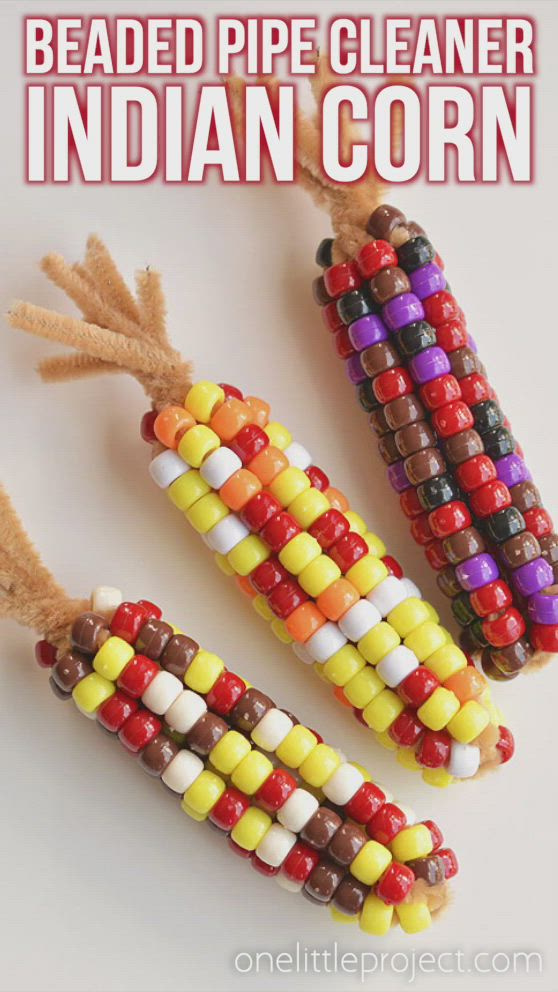 This contains an image of: Beaded Pipe Cleaner Indian Corn 