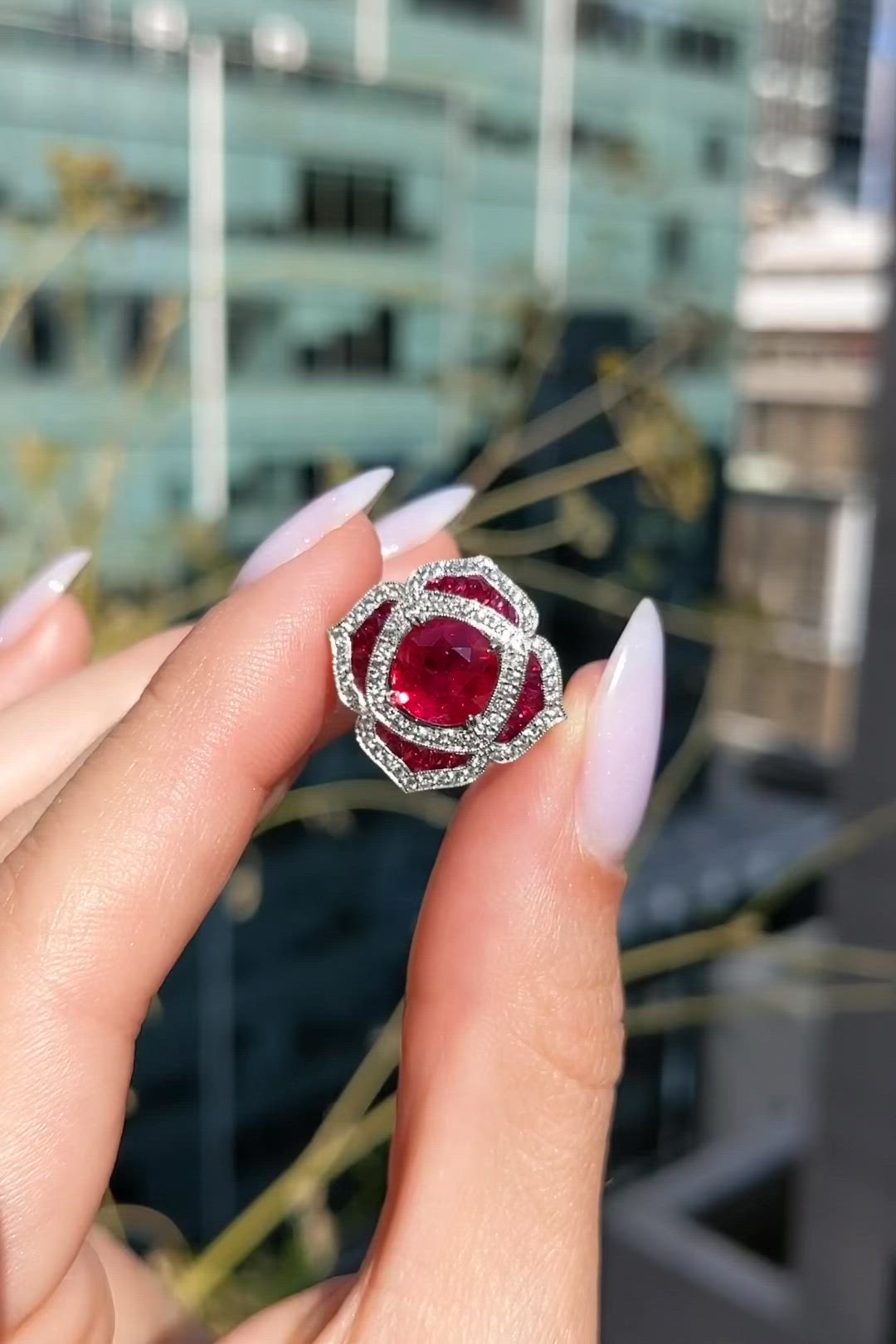 This contains: Ruby and Diamond Ring, Engagement ring, Aesthetic ring, Engagement ring idea, Ruby Jewelry, Кольцо с рубином, кольцо на помолвку, Идея кольца, украшения с рубином, #rubyring #rubydiamondring #diamondring #trendring #ringaddict #prettyring #designerring #uniqueengagementring #engagementring #engagementringideas  #customrings #weddingrings #weddingring #ringlovers #ringofig #prettyrings #customring #uniquering #promisering #proposalring #ruby #rubydiamond #rubyjewelry #redruby #rubystone