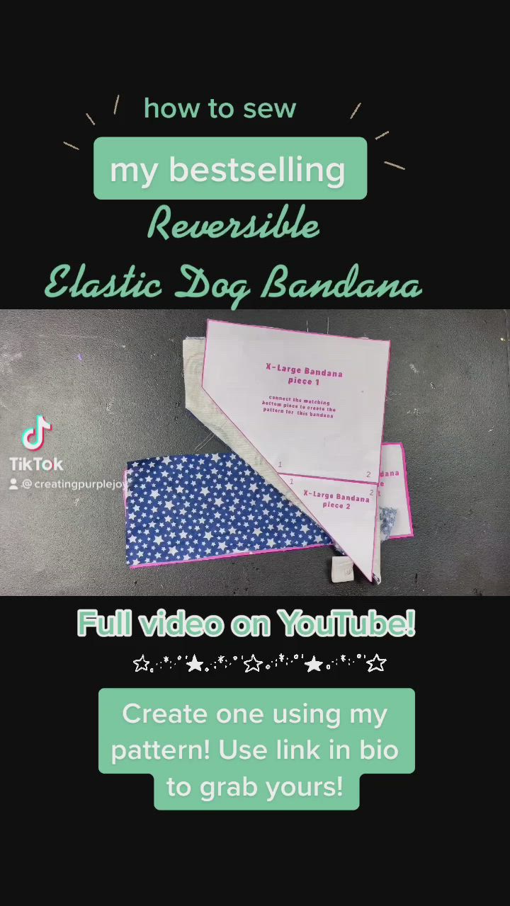 This may contain: the instructions for how to sew an origami dog bandana with video