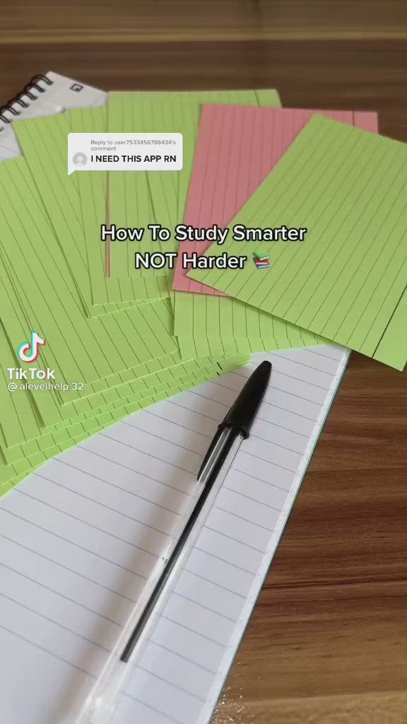 This may contain: several sticky notes and a pen sitting on top of a notebook with the words how to study smarter not harder