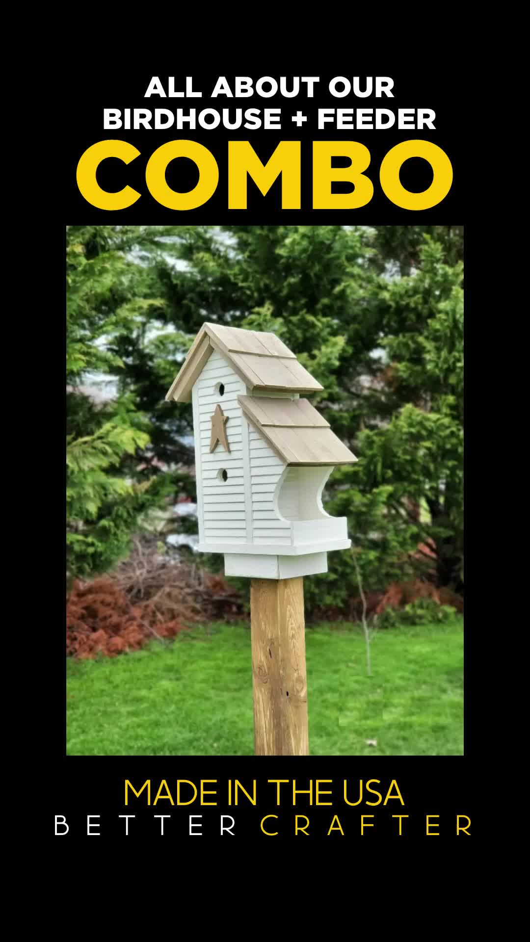 This may contain: a birdhouse and feeder combo made in the usa better crafter