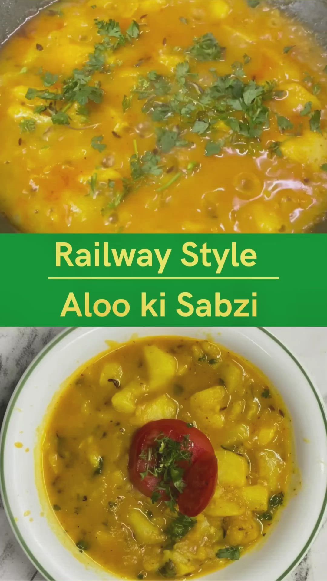 This contains an image of: Railway Style Aloo ki Sabji | How to Make Aloo Sabzi | Indian Street Food Recipes | Potato Curry |