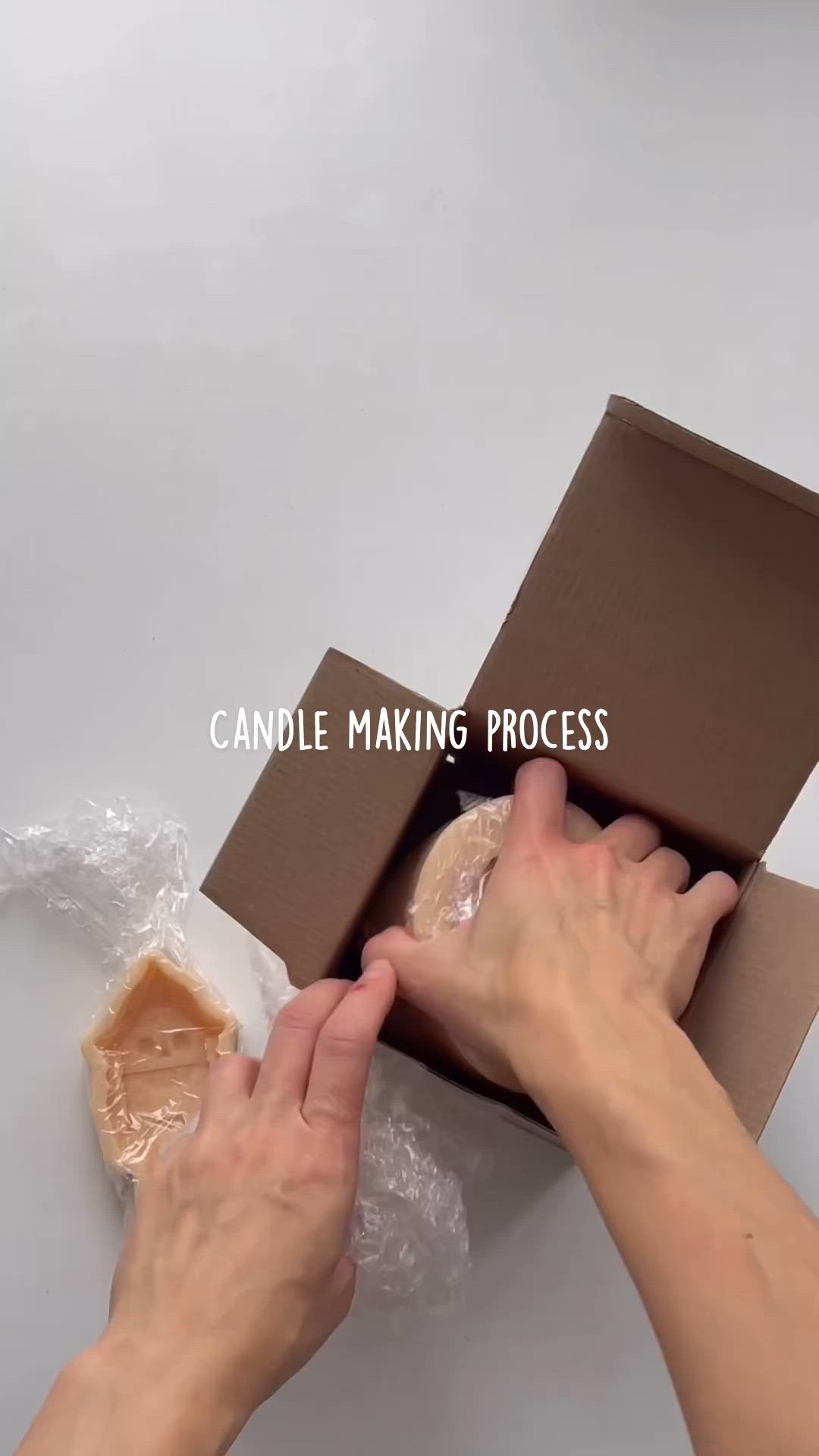 This may contain: some kind of candle making process on a white sheet with the words candle making process written below it