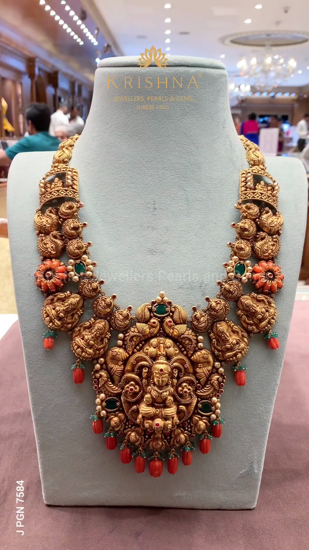 This contains: explore our temple gold jewelry designs at krishna jewellers, we have a wide range of gold jewelry necklaces and gold earrings, gold jhumkas and Vaddanams, we have traditional jewelry also in our store .