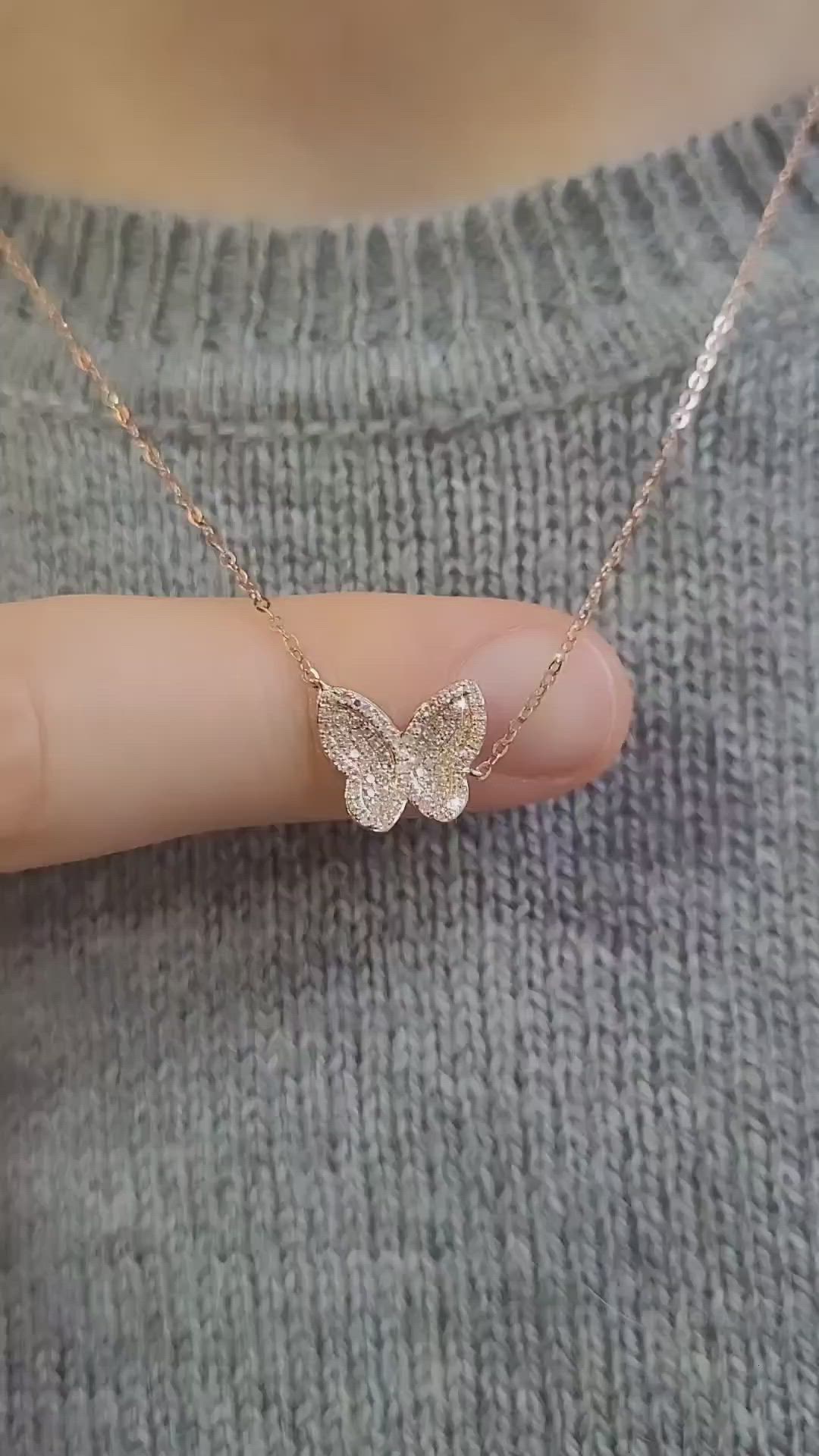 Dainty Rose Gold Butterfly Necklace 🦋 ✨️