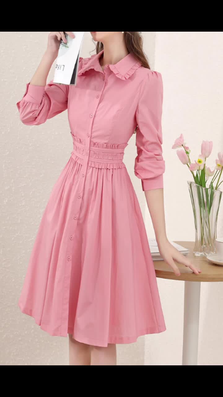 Spring is the perfect time to embrace a stunning pink shirt dress with delicate ruffle accents, radiating a graceful and feminine charm. Enhance your fashion game with this exquisite garment that exudes elegance and sophistication. 🥰 

SKU 4888 

#SpringFashionInspiration #BlushAttire #ChicRuffles #ShirtDress #Xiaolizi