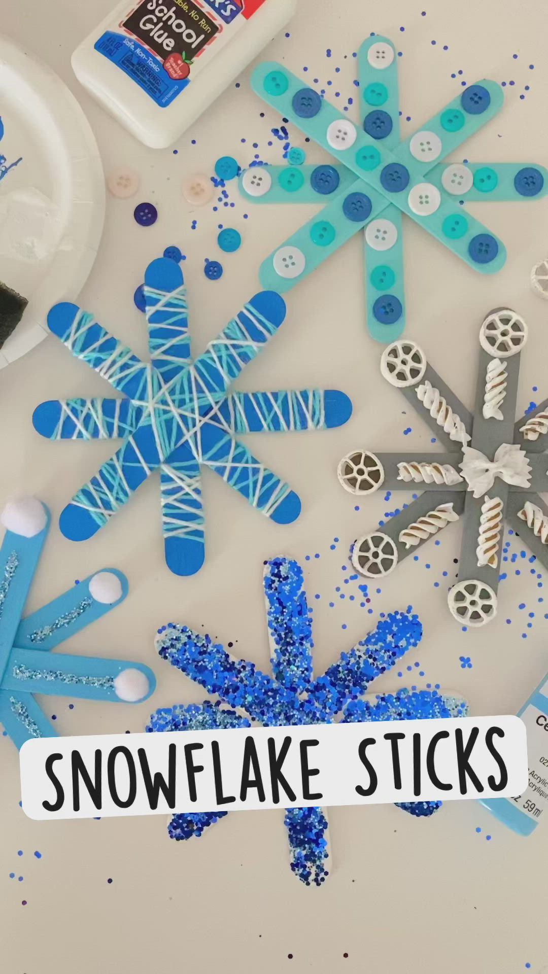 This may contain: the snowflake sticks are being used to make an ornament