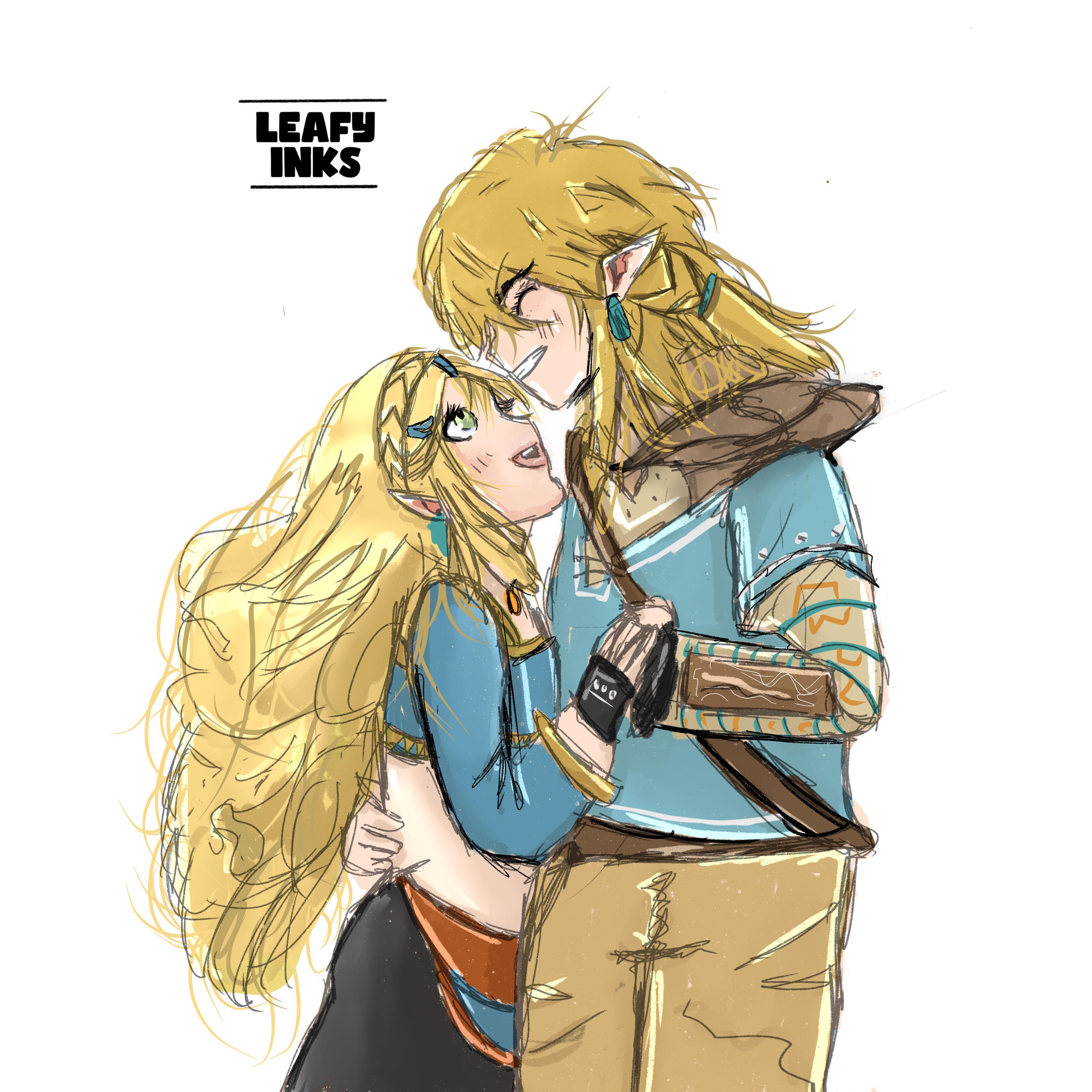 Link and Zelda fanart in my style! Full process video is up on my ...